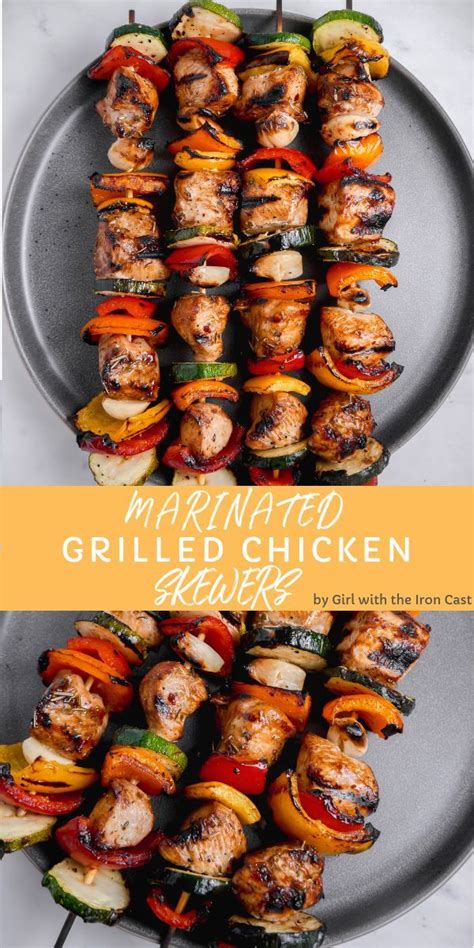 Grilled Chicken Skewers With Go To Marinade And Delicious Vegetables