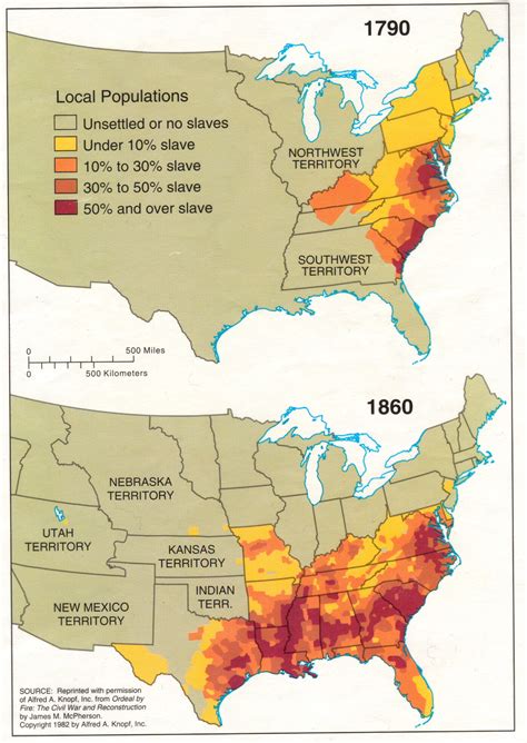 The Density Of Slaves In The Usa Between 1790 And Maps On The Web