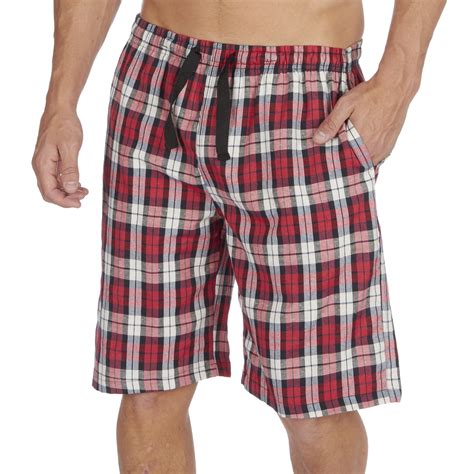 Mens Shorts Checked Woven Pyjama Bottoms Cotton Blend Twill Pj Lounge S Xxl Ebay