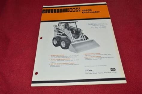 Case Tractor 1845b Hydrostatic Skid Steer Uni Loader Dealers Brochure