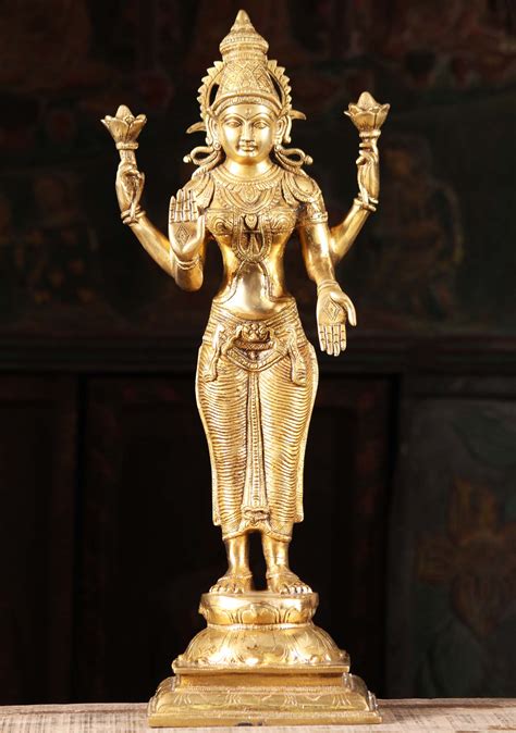 Sold Brass Lakshmi In Varada And Abhaya Mudra 20 89bs124z Hindu Gods