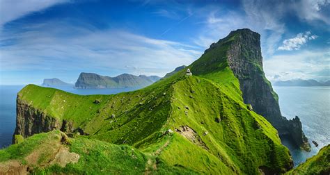 Desktop Wallpapers Denmark Kalsoy Faroe Islands Cliff Nature