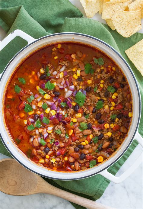 easy taco soup recipe   cooking classy