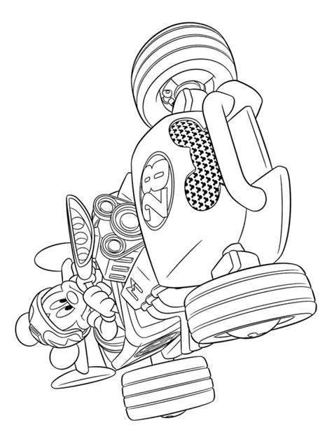 Mickey Mouse Racing Coloring Pages