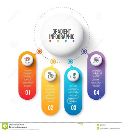 Plantilla Infographic De La Presentación Con 4 Pasos Opciones