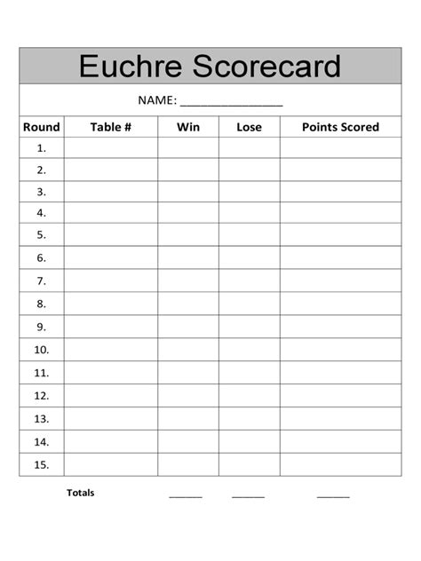 Euchre Score Cards Template 5 Free Templates In Pdf Word Excel Download