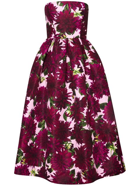 oscar de la renta dahlia faille strapless dress farfetch