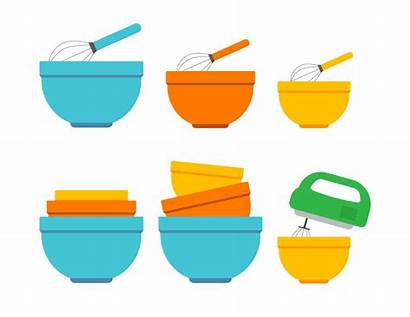 Vector Mixing Bowl Clipart Icons Recipe Cookie