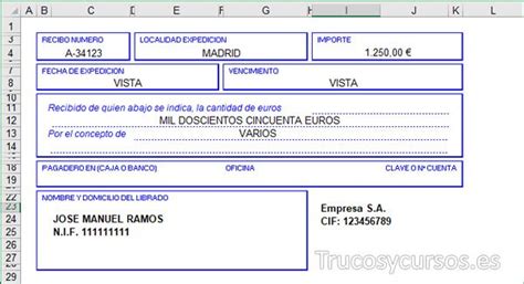 Recibo De Dinero Excel Sample Excel Templates