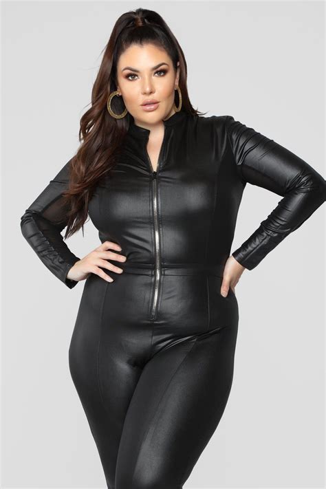 Plus Size Leather Jumpsuit Black Jumpsuit Jumpsuit Romper Leather Pants Plus Size Romper