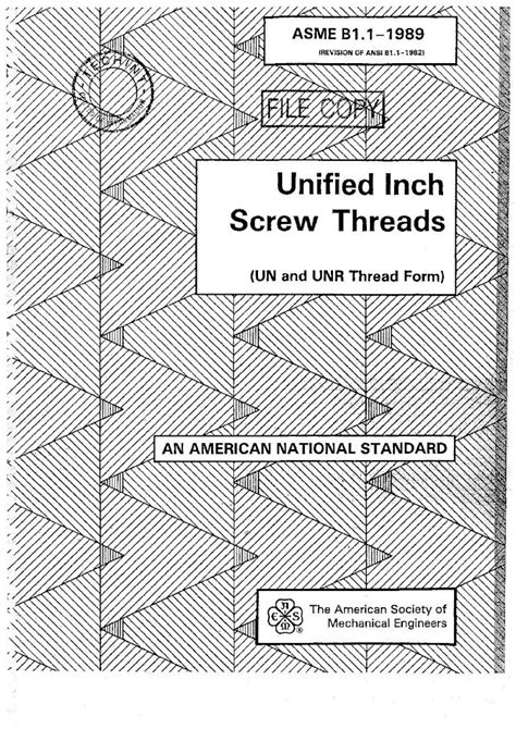 Pdf Asme B11 Unified Inch Screw Threads 89 Dokumentips