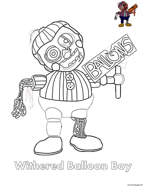Freddys Nights At Five Balloon Coloring Pages Boy Coloring Pages