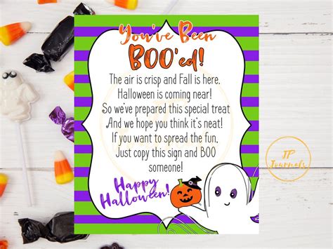 Printable You Ve Been Boo Ed Poem You Ve Been Booed Diy Print For Halloween Etsy