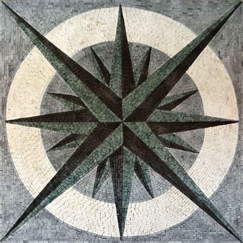 Thala Compass Mosaic Design Compass Mozaico