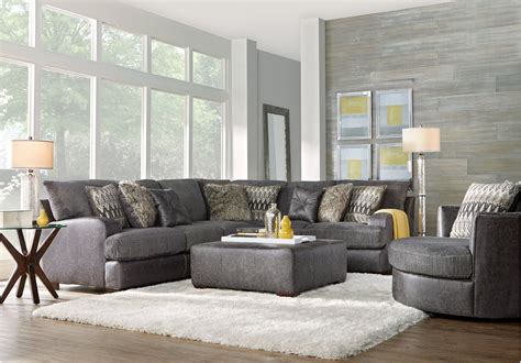 Skyline Drive Gray 3 Pc Sectional Living Room Living Room Sectional