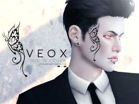 The Best Veox Face Tattoo By Pralinesims Sims 4 Tattoos Sims Sims 4