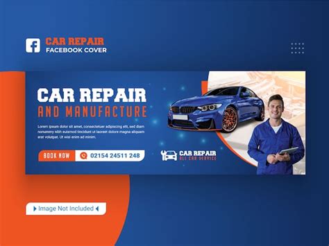 Premium Vector Car Repair And Manufacture Social Media Banner Template