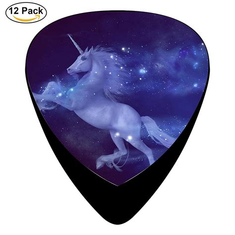 Cool Unicorn Guitar Picks Celluloid 12 Pack Complete Set Onesize Musical