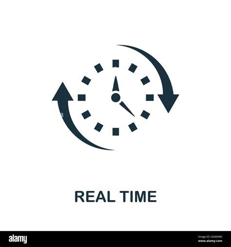 Real Time Icon Simple Creative Element Filled Monochrome Real Time