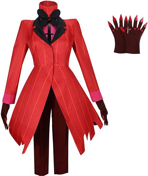 Hazbin Hotel 2 Alastor Costume Outfit Halloween Cosplay Red Jacket Shirt Pants Party Outfit Full