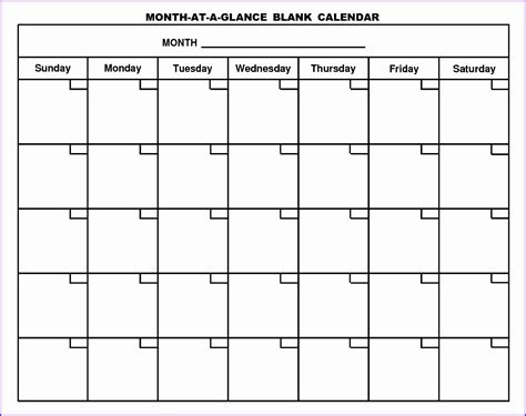 5 Blank Calendar Template Excel Excel Templates