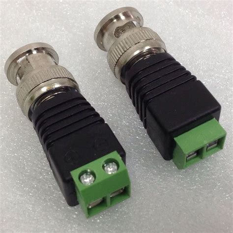 Bnc Male Coaxial Balun Connector Cat5 Cable Screw Terminal Cctv Video