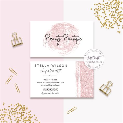 Business Cards Template Editable Boutique Business Card Etsy