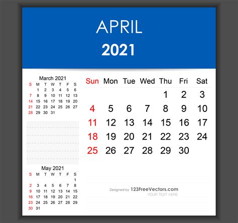April 2021 Calendar 123 April 2021 Calendar With Holidays And