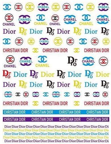 6 Sheets Dior Chanel Nail Stickers