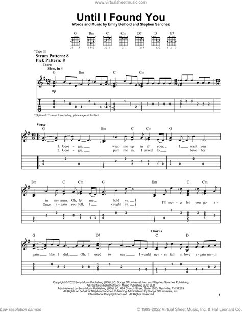 Until I Found You Sheet Music For Guitar Solo Easy Tablature