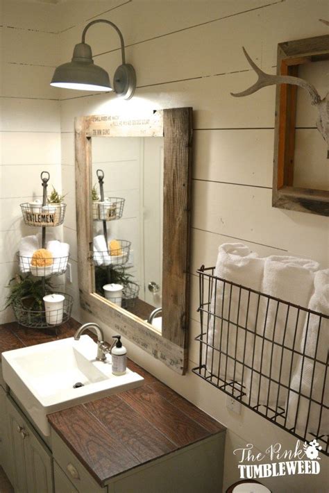 Whether hanging vertically or horizontally, or leaning from a place on the floor, shelf, or mantle, mirrors make a we also offer custom sizes in most of our mirror styles so you can get the perfect fit for any room. 15 Farmhouse Style Bathrooms full of Rustic Charm ...