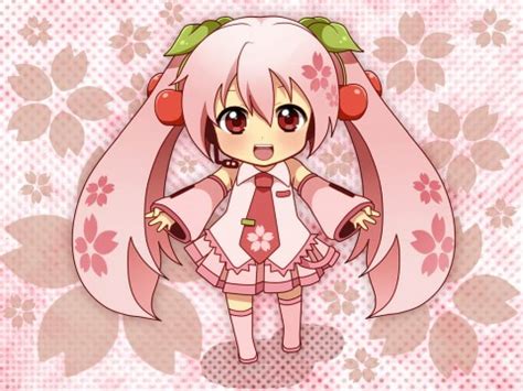 ~chibi Sakura Miku~ Cute Vocaloid Sakura Miku Anime Cherries