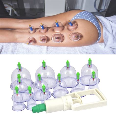 Fletix Hijama 12 Cups Bio Magnetic Traditional Chinese Cupping Therapy Cup Set Household Pull