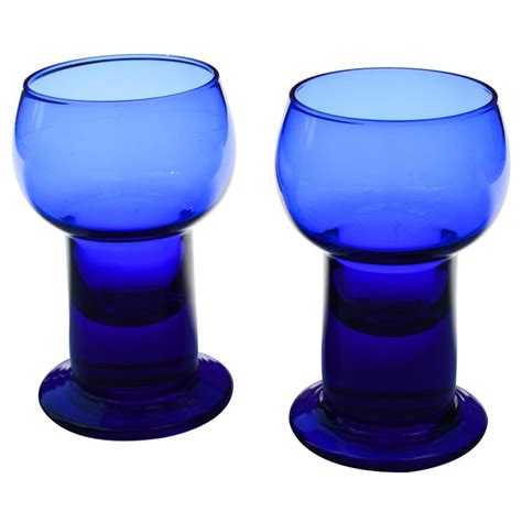 Midcentury Cobalt Blue Glasses S 2 Chairish