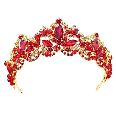 red and gold tiara red tiara majestic crowns