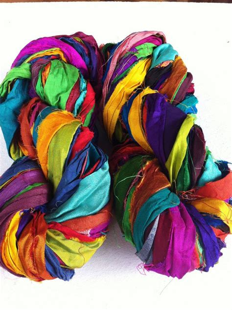 Sari Silk Ribbon 50g Craft Ribbon Fair Trade Multicoloured Silk