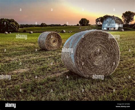 Big Hay Bales Near Stillwater Minnesota Stock Photo Alamy