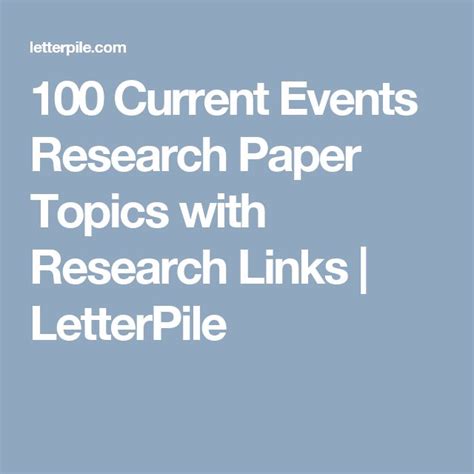 100 Current Events Research Paper Topics With Research Links Research