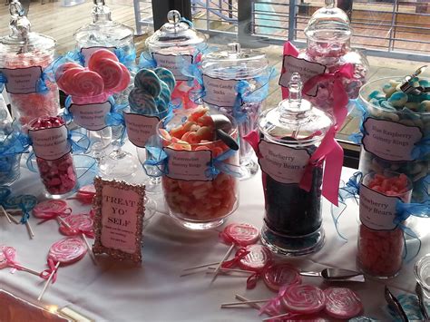 Pink And Blue Candy Buffet Abbottwedding Reception Ideas Wedding
