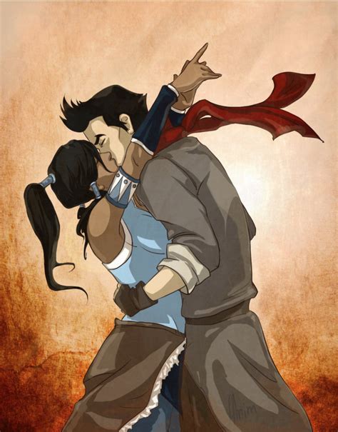 Korra And Makos Romantic Kiss From The Legend Of Korra Korra Avatar