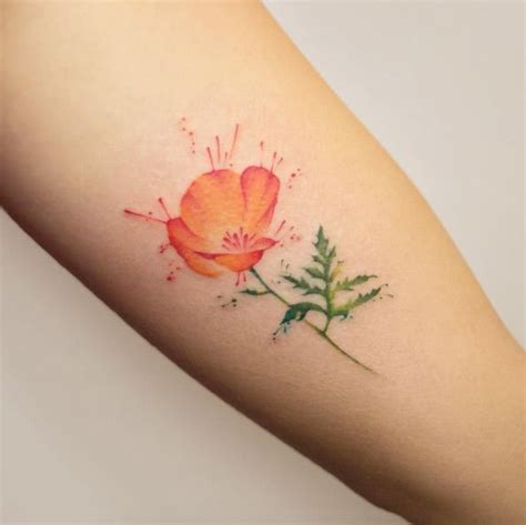 51 Tiny Tattoos Youre Going To Be Obsessed With Watercolor Poppy