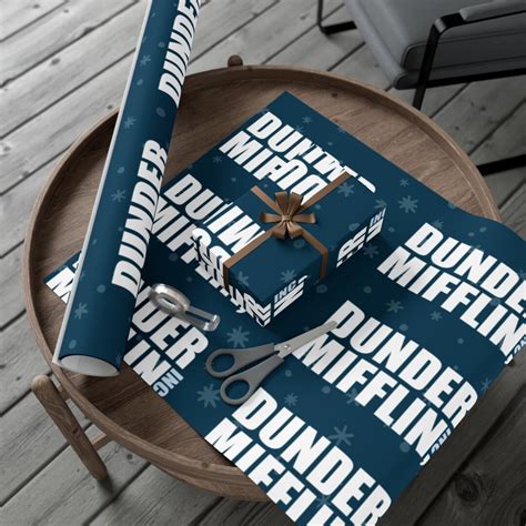 Dunder Mifflin Christmas Wrapping Paper The Office T Wrap Papers Etsy