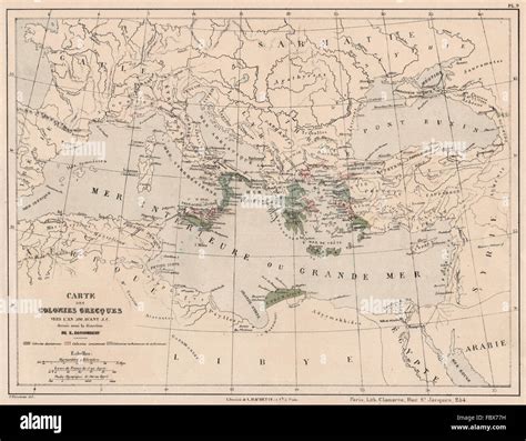 Ancient Greece Greek Colonies In 500bc Dorian Aeolian Achaean Ionian FBX77H 