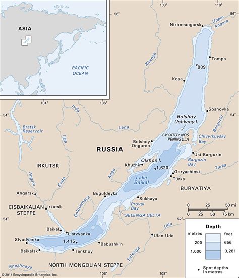 Lake Baikal On World Map Map Vector