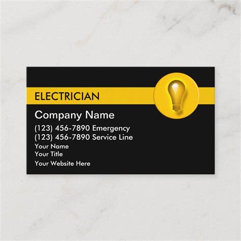 Electrician Business Cards Zazzle Calling Card Design Visiting