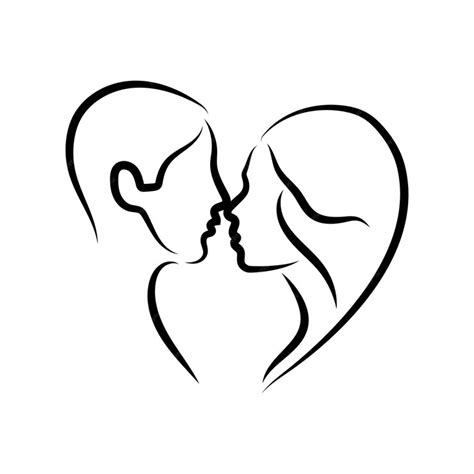 Premium Vector Couple In A Love Aesthetic Handdrawn Line Art