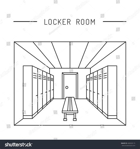 Perspective View Interior Locker Rooms Equipment Vetor Stock Livre De Direitos 468928115