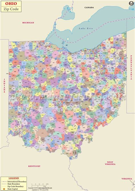 Ohio Zip Code Map Printable