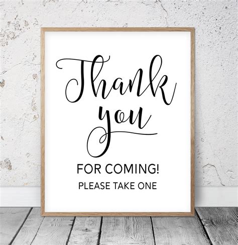 Thank You For Coming Wedding Sign Printable Wedding Wall Etsy