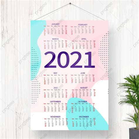 Pink Fashion 2021 Hanging Calendar Template Download On Pngtree